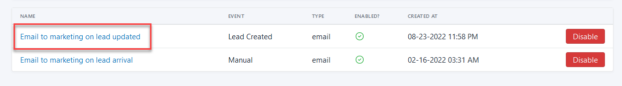 Setting Up Automated Actions Figure 45