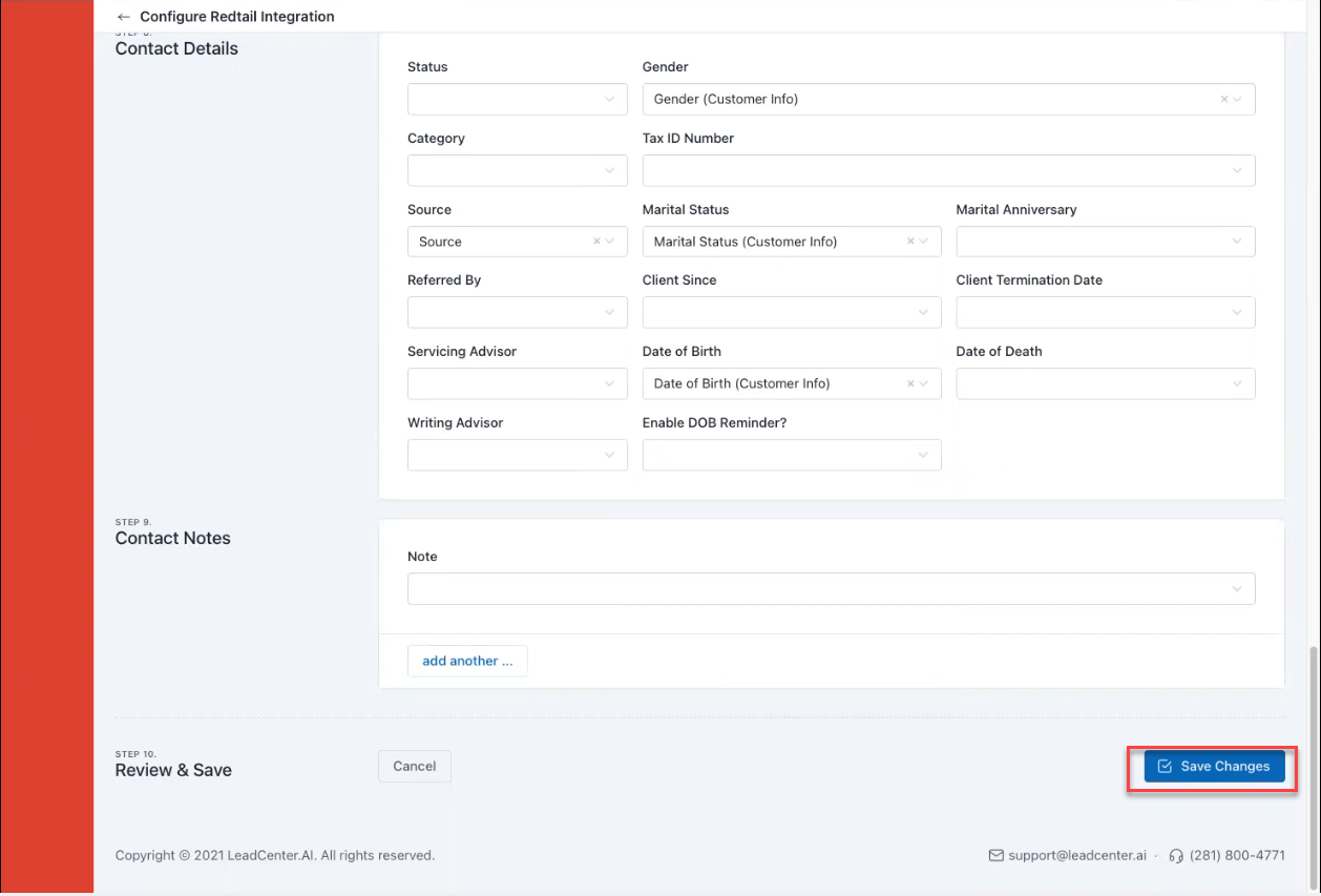 Pushing Contacts to Redtail